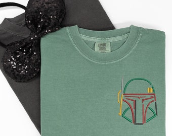 Boba Fett embroidered Tshirt, Star Wars embroidered shirt, Boba t-shirt, Disney Princess Shirt, Disney tshirt, Women's Disney shirt