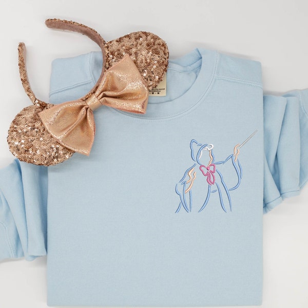 Fairy Godmother embroidered Crewneck, Godmother embroidered Crew, Cinderella Sweatshirt, Disney Sweatshirt, Disney Crew, Disney Crewneck