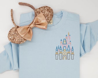 Disney Castle embroidered Tshirt, Cinderella Castle embroidered shirt, t-shirt, Disney Princess Shirt, Disney tshirt, Women's Disney shirt