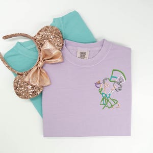 Mad Hatter embroidered Tshirt, Mad Hatter embroidered shirt, Alice t-shirt, Disney Princess Shirt, Disney tshirt, Disney Tanktop