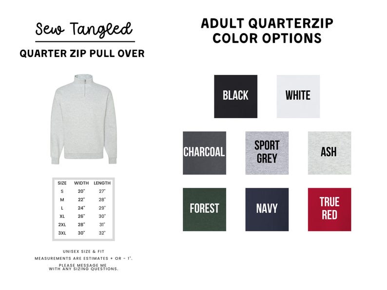 The image is a collage of various images, including a gray sweatshirt, a black sweatshirt, a white sweatshirt, a charcoal grey sweatshirt, a sport grey sweatshirt, a ash sweatshirt, a forest sweatshirt, a navy sweatshirt, and a true red sweatshirt. The image also includes a size chart and color options for the sweatshirts.