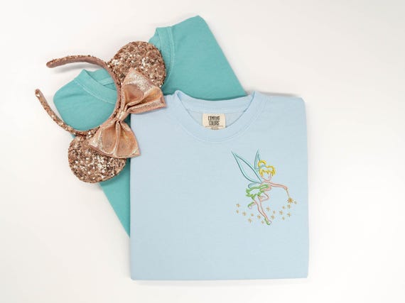 Embroidered Tinkerbell T-Shirt, Neverland Fairy Peter Pan Top