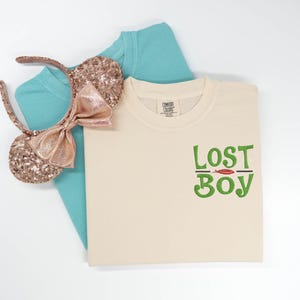Lost Boy embroidered Tshirt, Neverland embroidered Crewneck, Lost Boy shirt, Peter Pan Sweatshirt, Disney tshirt, Disney Tanktop