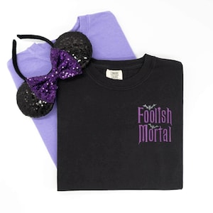 Foolish Mortal embroidered Tshirt, Haunted Mansion shirt, Ghost Host t-shirt, Disney Shirt, Disney tshirt, Disney Tanktop