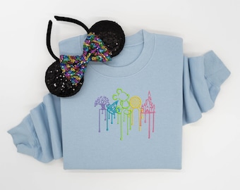Disney Parks Embroidered Crewneck Crew, Disney embroidered Crew, Disney World Crewneck, Disney Crew, Disney Crewneck