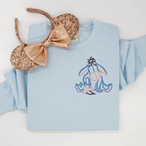 Eeyore Embroidered Crewneck Quarterzip, Winnie the Pooh Eeyore sweatshirt, Eeyore Sweatshirt, Disney Crewneck