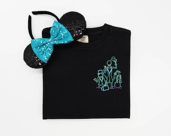 Hitchhiking Ghosts embroidered Tshirt, Disney Halloween shirt, Haunted Mansion t-shirt, Disney Shirt, Disney tshirt, Disney Tanktop