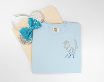 Elsa embroidered Tshirt, Frozen embroidered shirt, Princess t-shirt, Elsa Shirt, Disney tshirt, Disney Tanktop