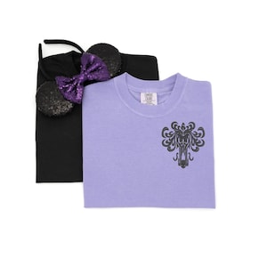 Haunted Mansion Wallpaper embroidered Tshirt, Disney Halloween sweatshirt, Haunted Mansion t-shirt, Disney Quarter zip, Disney Tanktop image 1