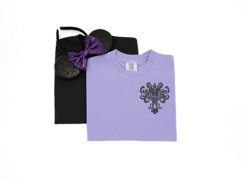 Haunted Mansion Wallpaper embroidered Tshirt, Disney Halloween sweatshirt, Haunted Mansion t-shirt, Disney Quarter zip, Disney Tanktop image 1