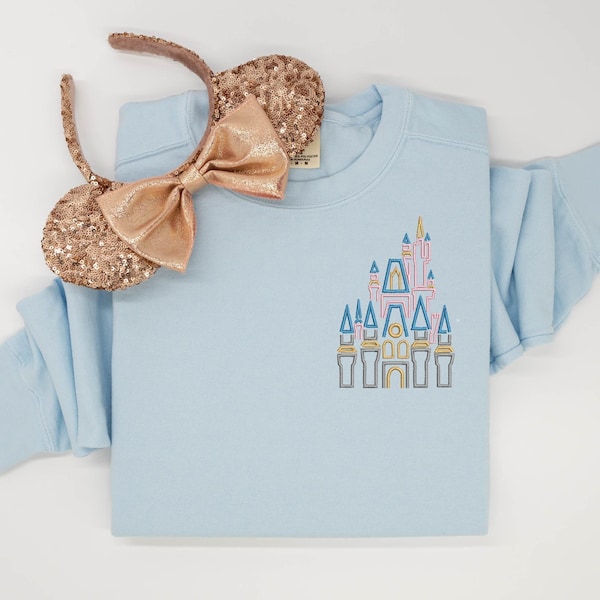 Camiseta bordada del Castillo de Disney, sudadera bordada del Castillo de Cenicienta, camiseta de princesa Disney, camiseta de Disney World, camiseta sin mangas de Disney