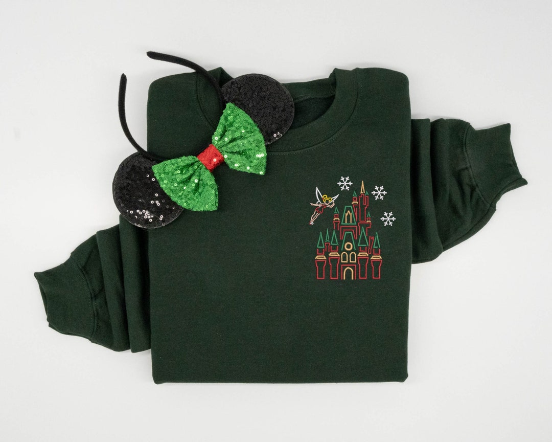 Christmas Castle Embroidered Crewneck, Disney Castle Embroidered