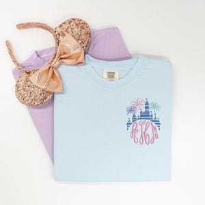 Castle Monogram embroidered Tshirt, Disney Castle Monogram embroidered shirt, Monogram t-shirt, Disney Castle tshirt, Disney Tanktop
