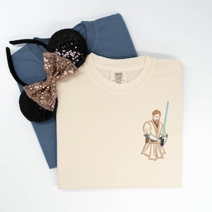 Obiwan embroidered Tshirt, Star Wars embroidered shirt, Obiwan Kenobi t-shirt, Jedi Shirt, Kenobi Shirt, Disney tshirt, Disney Tanktop