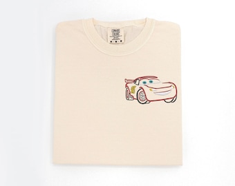 Cars Lightning McQueen embroidered Tshirt, Disneyland cars shirt, Cars t-shirt, Flo’s Shirt, Disney Pixar tshirt, Disney Tanktop