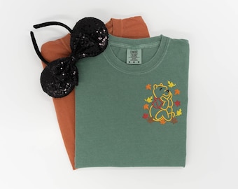 Winnie the Pooh embroidered Tshirt, Disney Fall shirt, Winnie the Pooh t-shirt, Disney Shirt, Disney tshirt, Women's Disney shirt