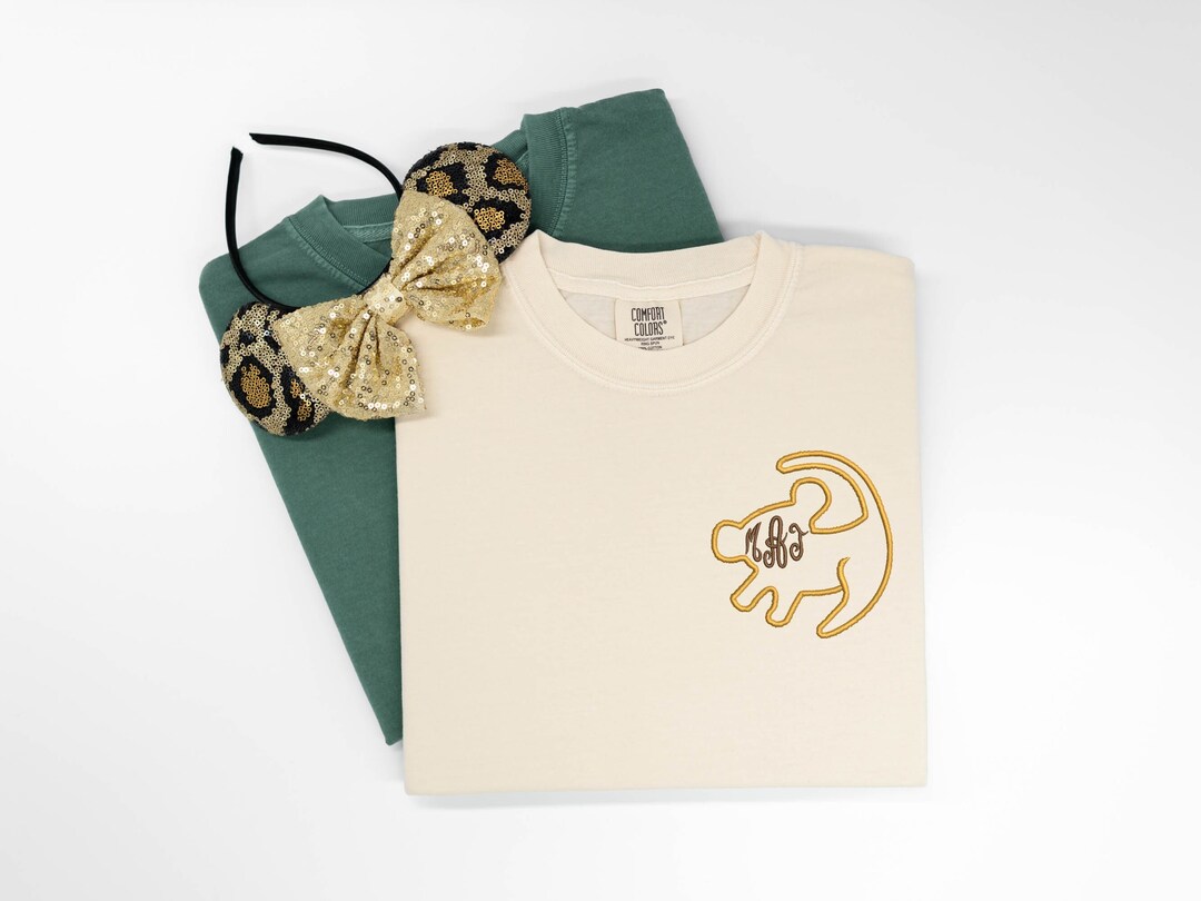 Simba Monogram Embroidered Tshirt, Lion King Embroidered Shirt, Simba T ...