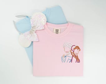 Anna & Elsa embroidered Tshirt, Frozen embroidered shirt, Princess t-shirt, Elsa Shirt, Disney tshirt, Disney Tanktop