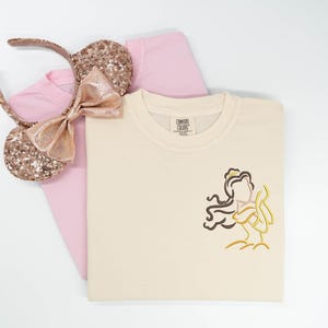 Belle embroidered Tshirt, Belle embroidered shirt, Beauty and the Beast t-shirt, Disney Princess Shirt, Disney tshirt, Disney Tanktop