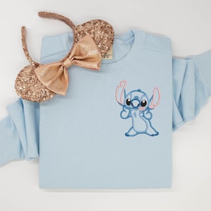 Stitch embroidered Tshirt, Lilo embroidered shirt, Stitch shirt, Alien shirt, Disney Shirt, Disney tshirt, Disney Tanktop