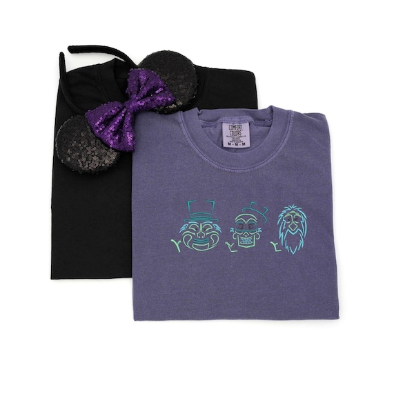 Haunted Mansion Hitchhiking Ghosts Embroidered T-Shirt