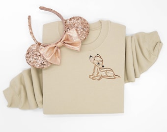 Bambi embroidered Tshirt, Disney embroidered shirt, t-shirt, Disney Princess Shirt, Disney tshirt, Disney shirt