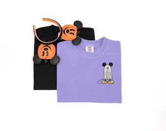 Mickey Ghost embroidered Tshirt, Disney Halloween shirt, Mickey t-shirt, Ghost shirt, Disney Shirt, Disney tshirt, Women's Disney shirt