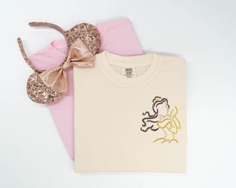 Belle embroidered Tshirt, Belle embroidered shirt, Beauty and the Beast t-shirt, Disney Princess Shirt, Disney tshirt, Disney Tanktop
