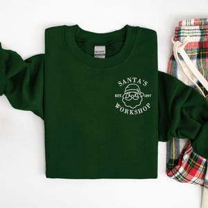 Embroidered Santa's Workshop Crewneck Sweatshirt