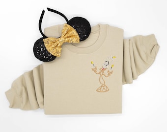 Lumiere Embroidered Crewneck Sweatshirt, Beauty and the Beast Shirt