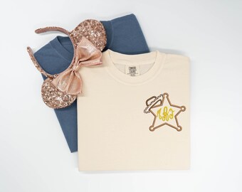 Woody Cowboy Monogram Embroidered T-Shirt - Comfort Colors