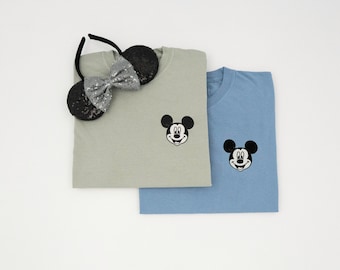 Vintage Mickey Mouse Embroidered T-Shirt - Comfort Colors Unisex Tee