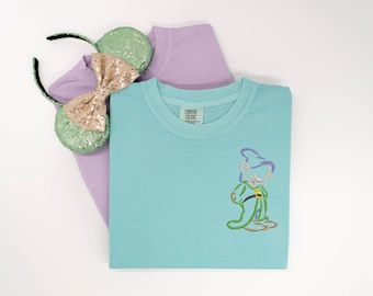 Dopey embroidered Tshirt, Snow White shirt, Seven Dwarves t-shirt, Disney Princess Shirt, Disney tshirt, Disney Tanktop