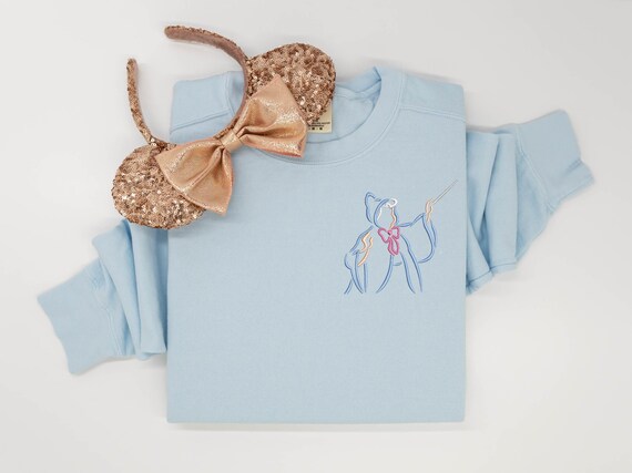 Fairy Godmother embroidered Crewneck, Godmother embroidered Crew, Cinderella Sweatshirt, Disney Sweatshirt, Disney Crew, Disney Crewneck