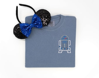 R2D2 Embroidered Star Wars T-Shirt - Comfort Colors Unisex Tee