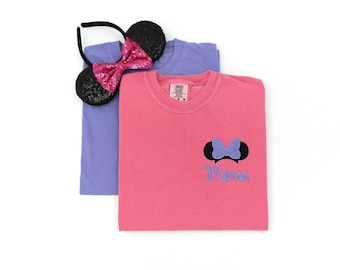 Personalized Minnie Mouse Embroidered T-Shirt - Comfort Colors