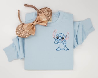 Stitch embroidered Tshirt, Lilo embroidered shirt, Stitch shirt, Alien shirt, Disney Shirt, Disney tshirt, Disney Tanktop