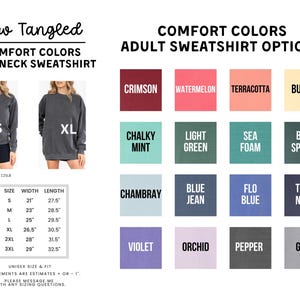 a women's sweatshirt with the words comfort colors on it