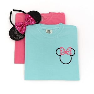 Minnie Mouse Embroidered T-Shirt: Polka Dot Bow, Comfort Colors image 1