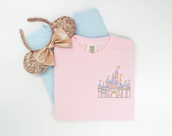 Disneyland Castle embroidered Tshirt, Sleeping Beauty Castle embroidered shirt, t-shirt, Disney Princess Shirt, Disney tshirt, Disney shirt