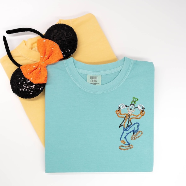 T-shirt brodé Dingo, chemise Fab 5, t-shirt Dingo, chemise de vacances Disney, t-shirt Disney, débardeur Disney
