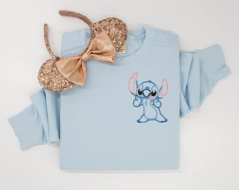 Stitch embroidered Tshirt, Lilo embroidered shirt, Stitch shirt, Alien shirt, Disney Shirt, Disney tshirt, Disney Tanktop
