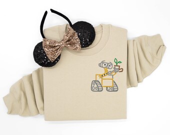 T-shirt brodé Wall-E, sweat-shirt Wall-E, chemise Disney Wall-E, col rond Wall E, sweat-shirt Disney Wall-E, t-shirt Disney, débardeur Disney