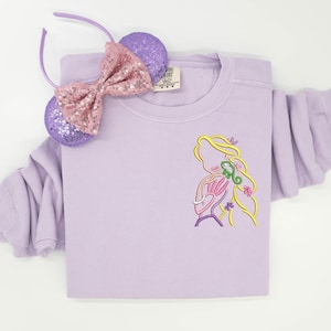 Rapunzel embroidered Crewneck, Tangled embroidered sweatshirt, Rapunzel shirt, Pascal shirt, Disney Princess t-shirt, Disney Tanktop