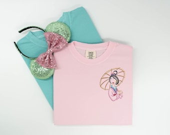 Mulan embroidered Tshirt, Mulan embroidered shirt, Mulan t-shirt, Disney Princess Shirt, Disney tshirt, Disney Tanktop