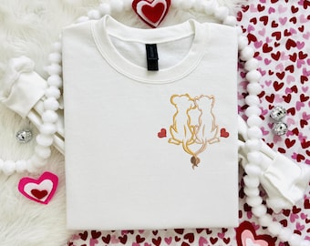 Disney Lion King Valentine embroidered Crewneck sweatshirt, Simba & Nala Disney Valentine embroidered sweatshirt, Disney Sweetheart Night