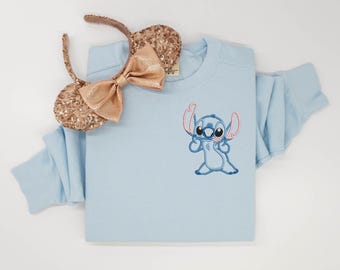 Stitch embroidered Tshirt, Lilo embroidered shirt, Stitch shirt, Alien shirt, Disney Shirt, Disney tshirt, Disney Tanktop