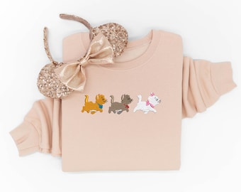 Disney Aristocats embroidered tshirt, Cat Mom t-shirt, Magic Kingdom, Disney World shirt, Marie Toulouse and Berlioz shirt, Disney Tank Top