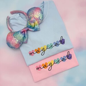 Disney Magical Pastel embroidered Tshirt, Disney World embroidered sweatshirt, Disneyland Shirt, Disney Magical shirt, Disney Tanktop