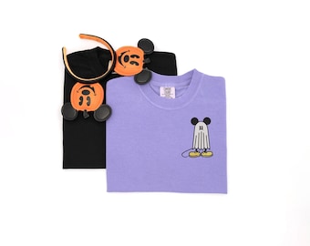 Mickey Ghost embroidered Tshirt, Disney Halloween shirt, Mickey t-shirt, Ghost shirt, Disney Shirt, Disney tshirt, Women's Disney shirt